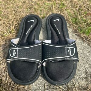 Nike Black and White Slide Sandals